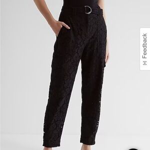 Super high waisted Express lace belted cargo pants